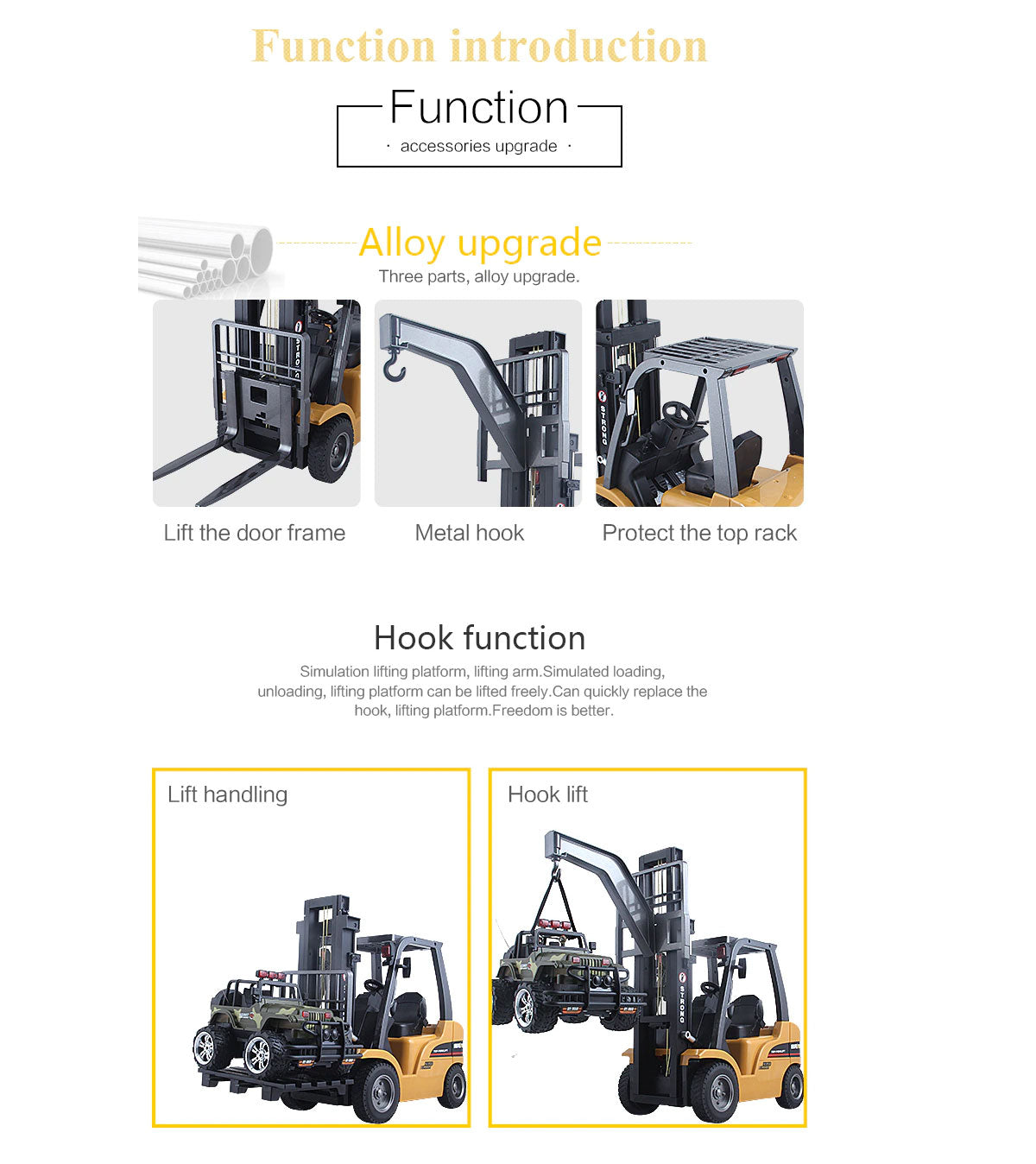 Huina 1/10 RC 8CH ForkLift Excavator Industrial Construction Engineering Vehicle Truck Kids Adult Toys alloy 4