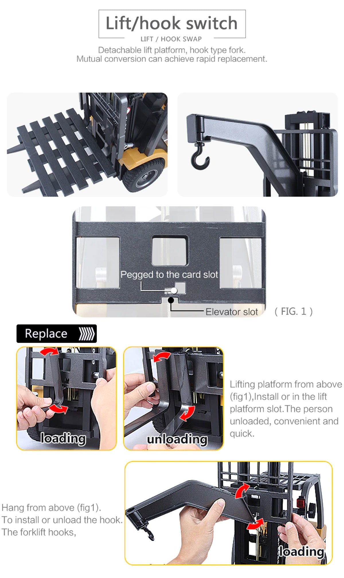 Huina 1/10 RC 8CH ForkLift Excavator Industrial Construction Engineering Vehicle Truck Kids Adult Toys alloy 7