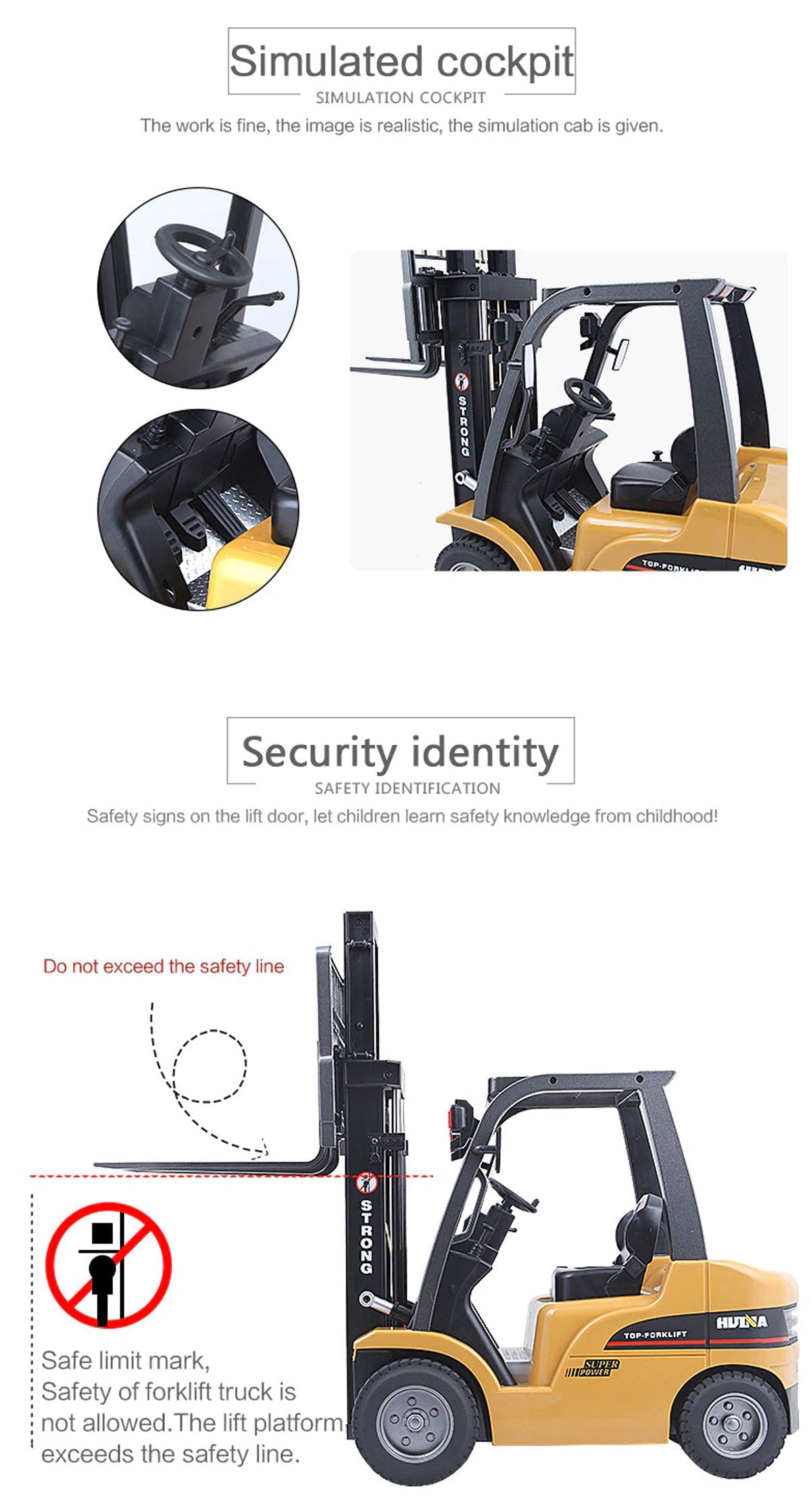 Huina 1/10 RC 8CH ForkLift Excavator Industrial Construction Engineering Vehicle Truck Kids Adult Toys alloy 8