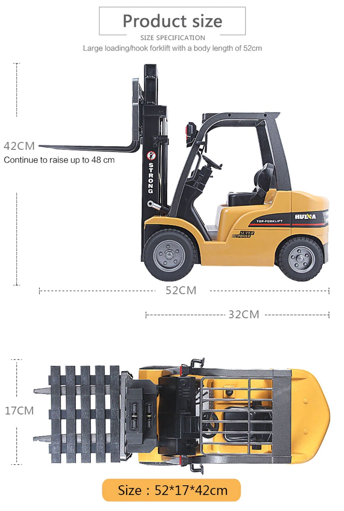 Huina 1/10 RC 8CH ForkLift Excavator Industrial Construction Engineering Vehicle Truck Kids Adult Toys alloy 11