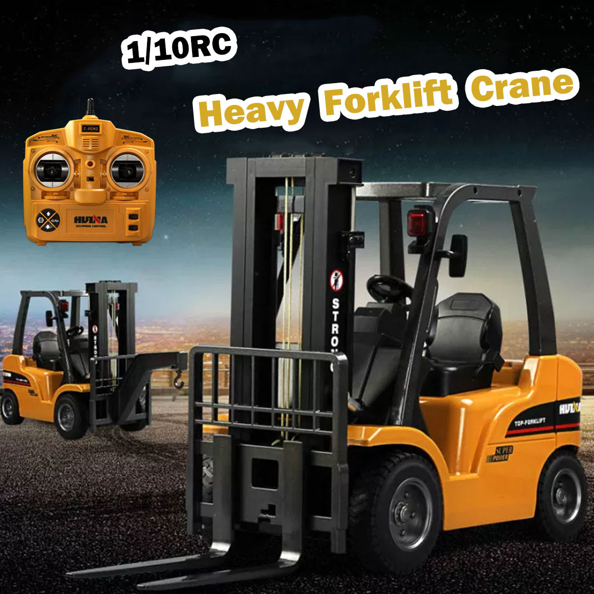 Huina 1/10 RC 8CH ForkLift Excavator Industrial Construction Engineering Vehicle Truck Kids Adult Toys alloy 12