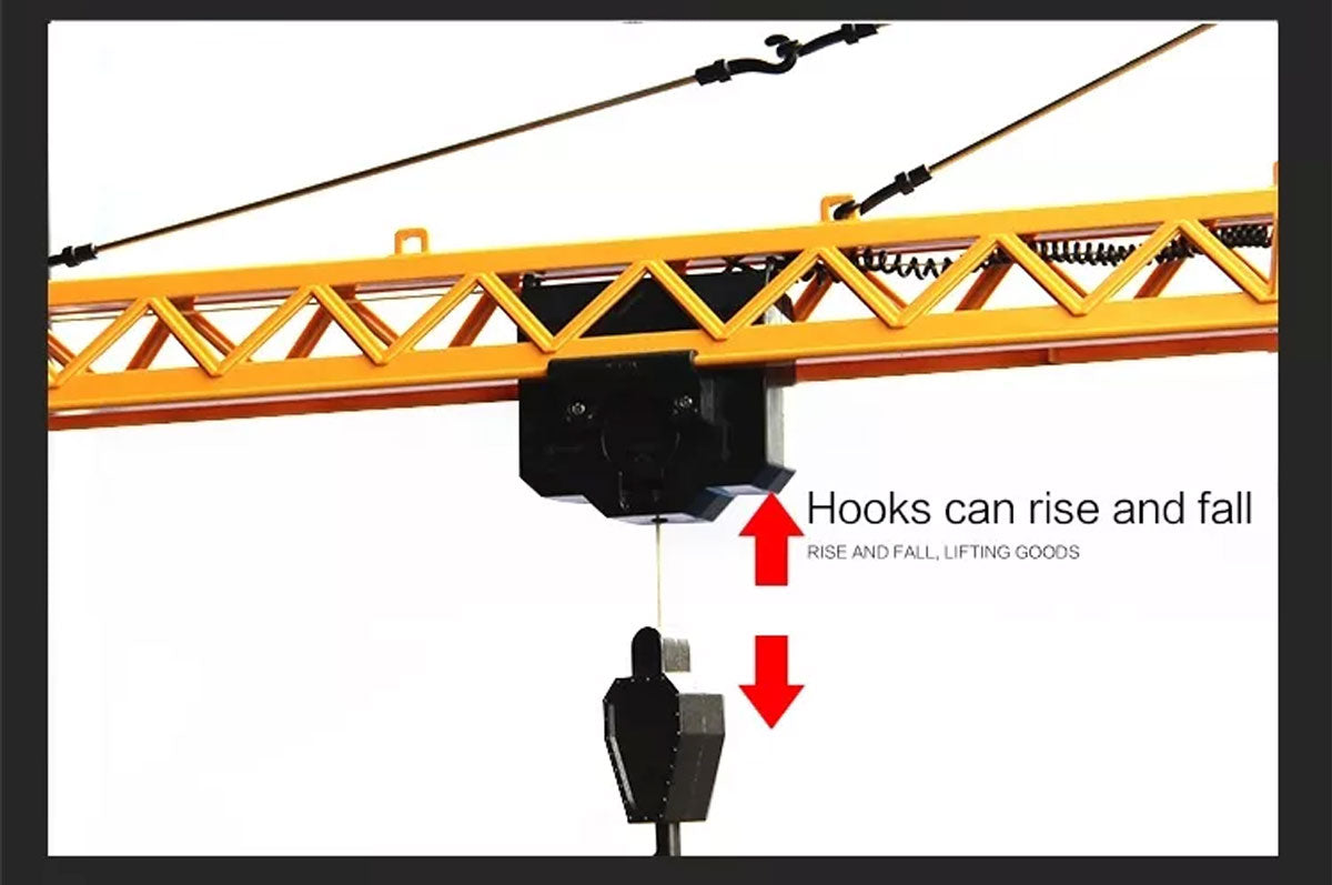 HUINA 1/14 12CH RC Alloy Tower Crane Engineering Construction Vehicle Toy Kids Car 5