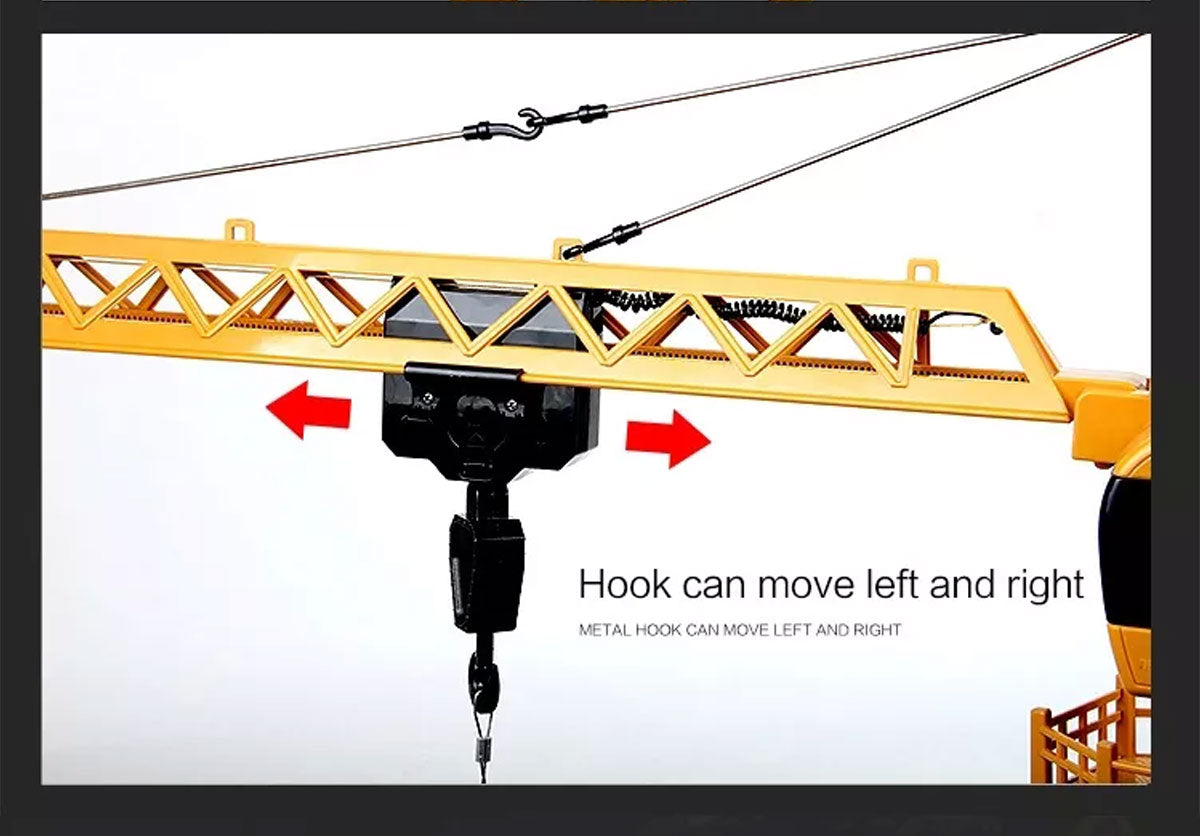 HUINA 1/14 12CH RC Alloy Tower Crane Engineering Construction Vehicle Toy Kids Car 6