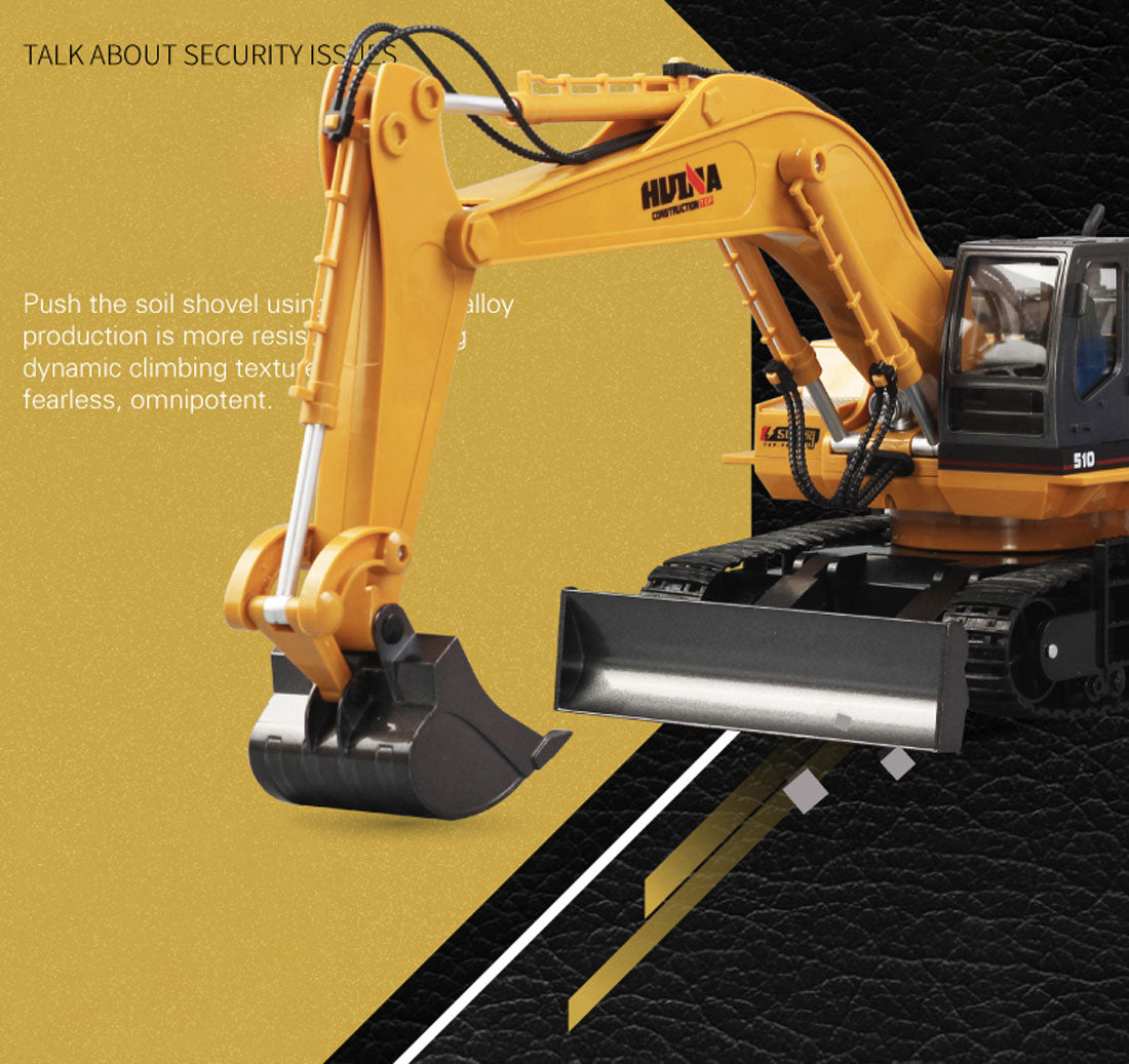 HUINA 1/16 11CH RC Alloy Excavator Construction Engineering Digger Vehicle Toy 3