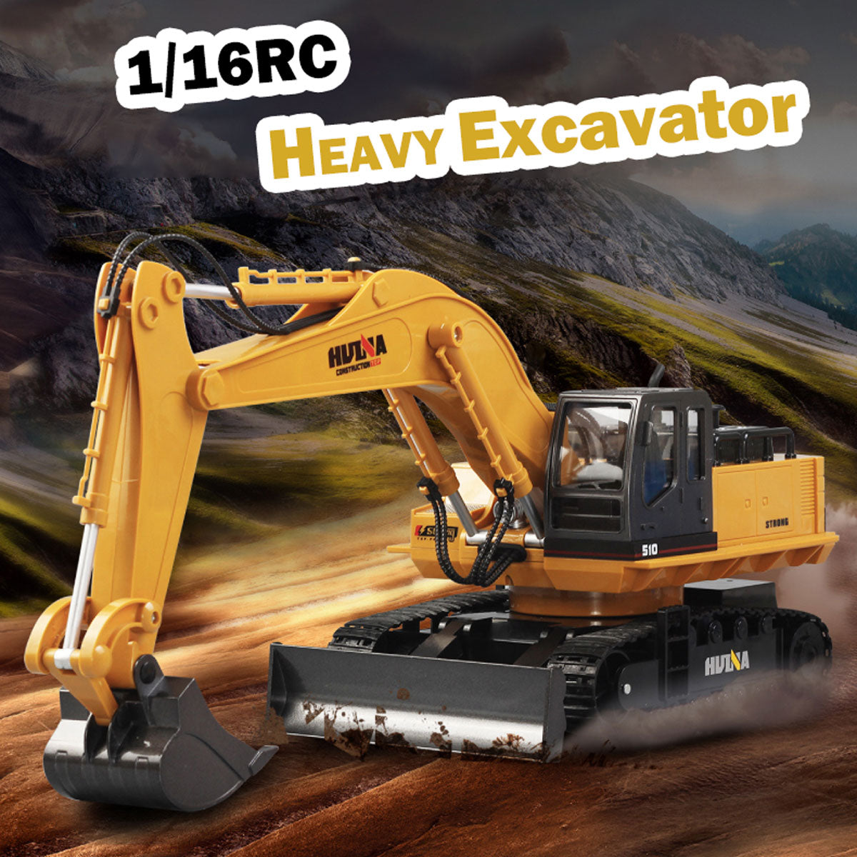 HUINA 1/16 11CH RC Alloy Excavator Construction Engineering Digger Vehicle Toy 7