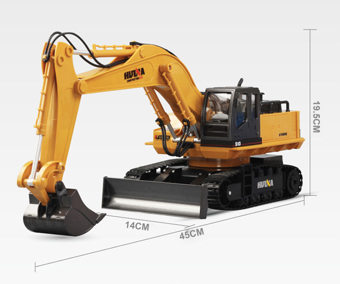 HUINA 1/16 11CH RC Alloy Excavator Construction Engineering Digger Vehicle Toy 9