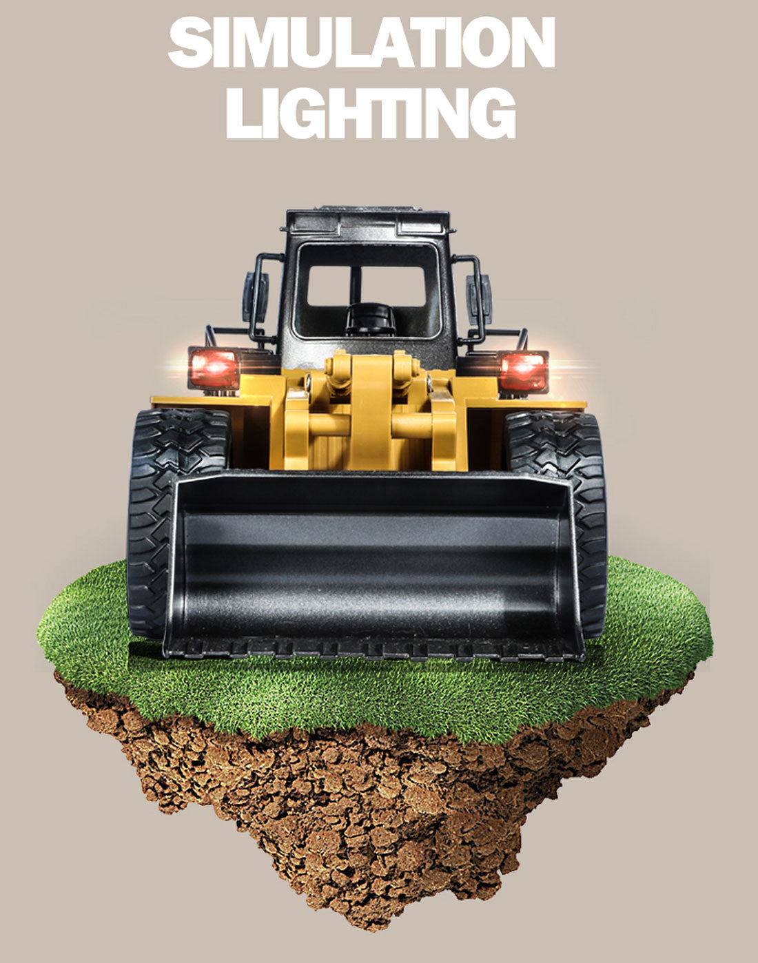 HUINA 1/18 6CH RC Alloy Construction Loader Bulldozer Engineering Vehicle Toy 6