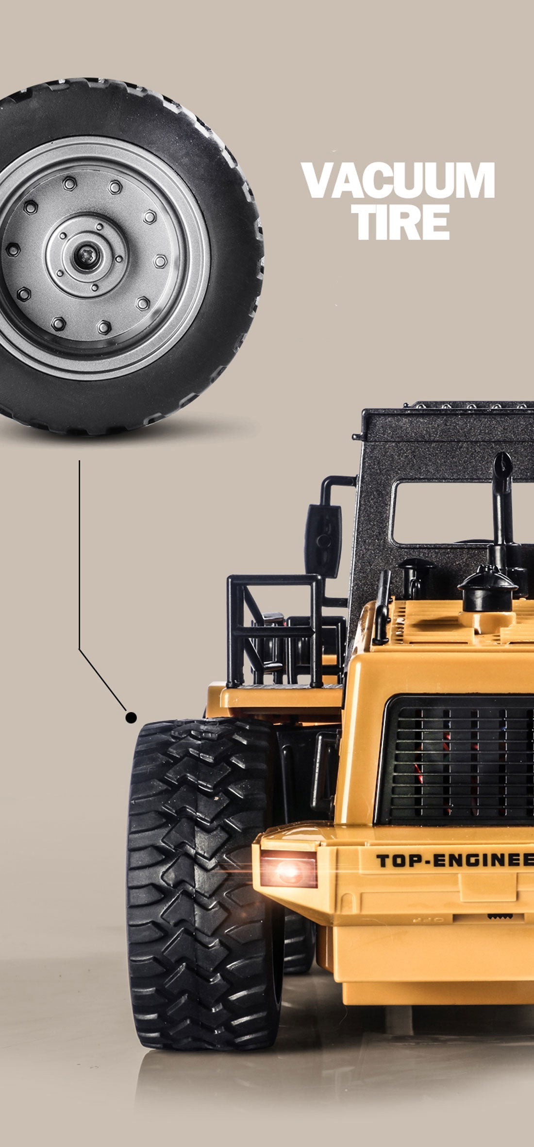 HUINA 1/18 6CH RC Alloy Construction Loader Bulldozer Engineering Vehicle Toy 7