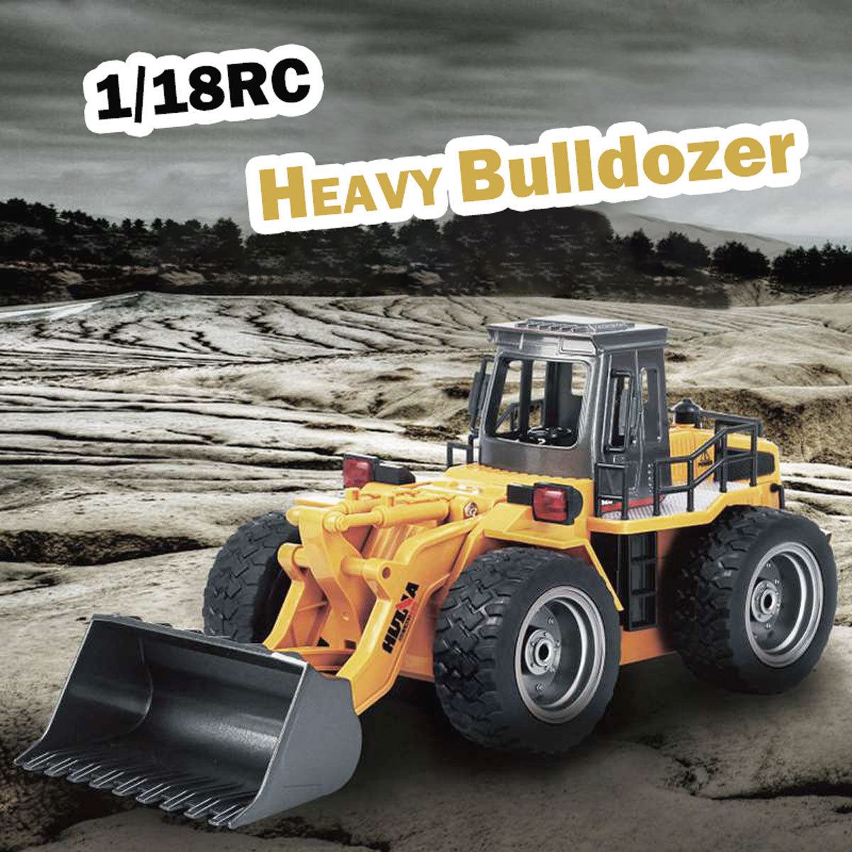 HUINA 1/18 6CH RC Alloy Construction Loader Bulldozer Engineering Vehicle Toy 13