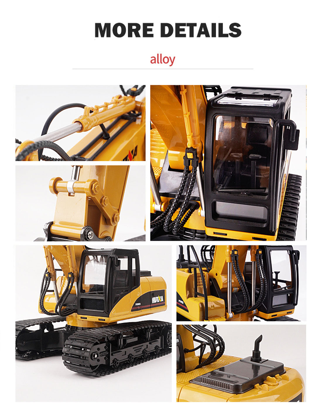 HUINA 1/14 15CH RC Alloy Excavator Construction Engineering Vehicle Digger Toy Gift 13