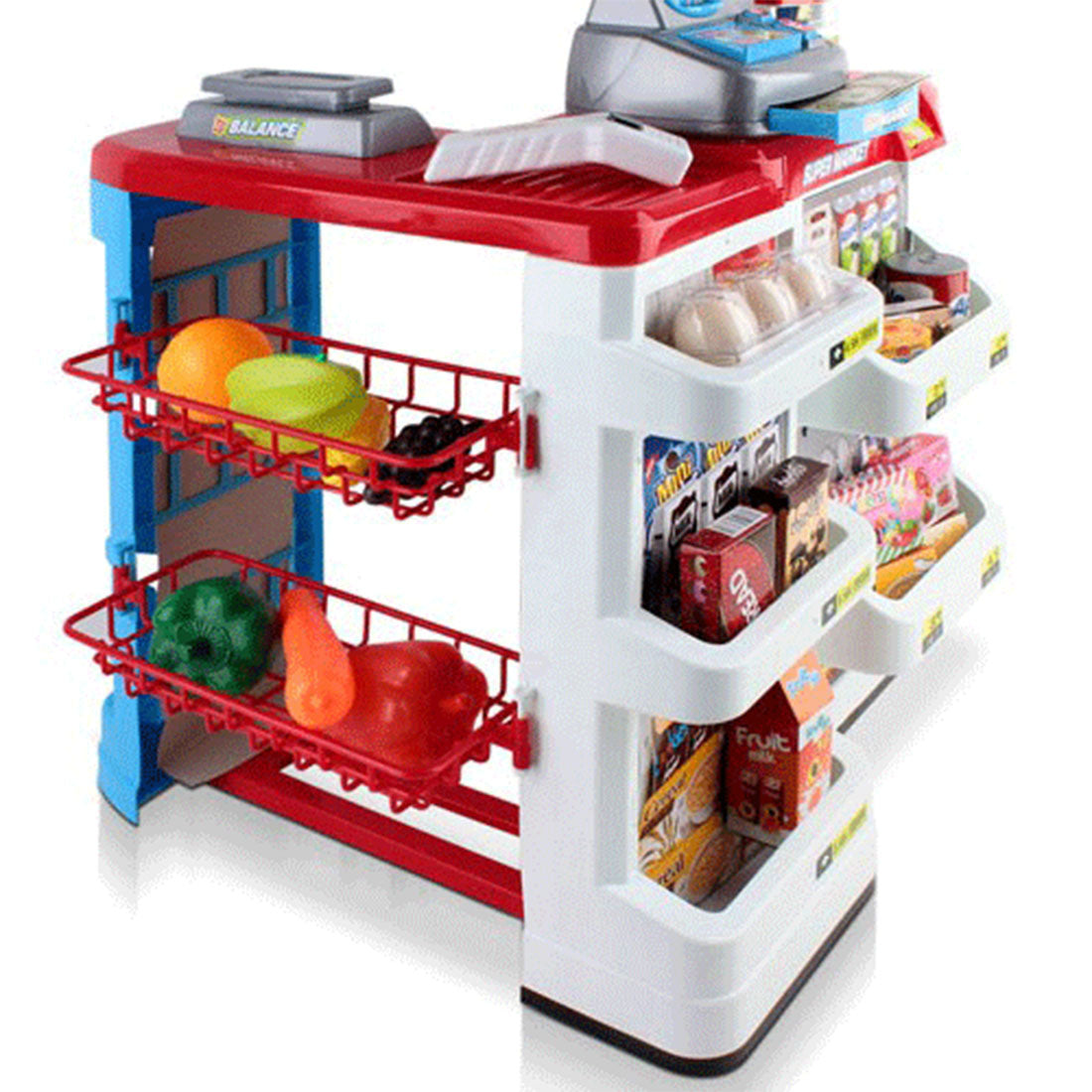 Supermarket Play Set Grocery Shopping Pretend Role Play w/ Trolley 4