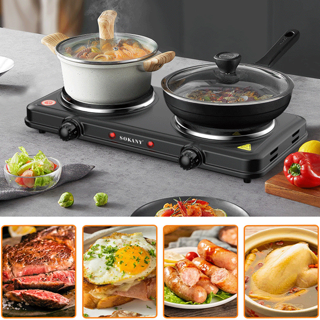 Sokany Electric Hot Plate Dual Burner for Fast & Efficient Cooking 3