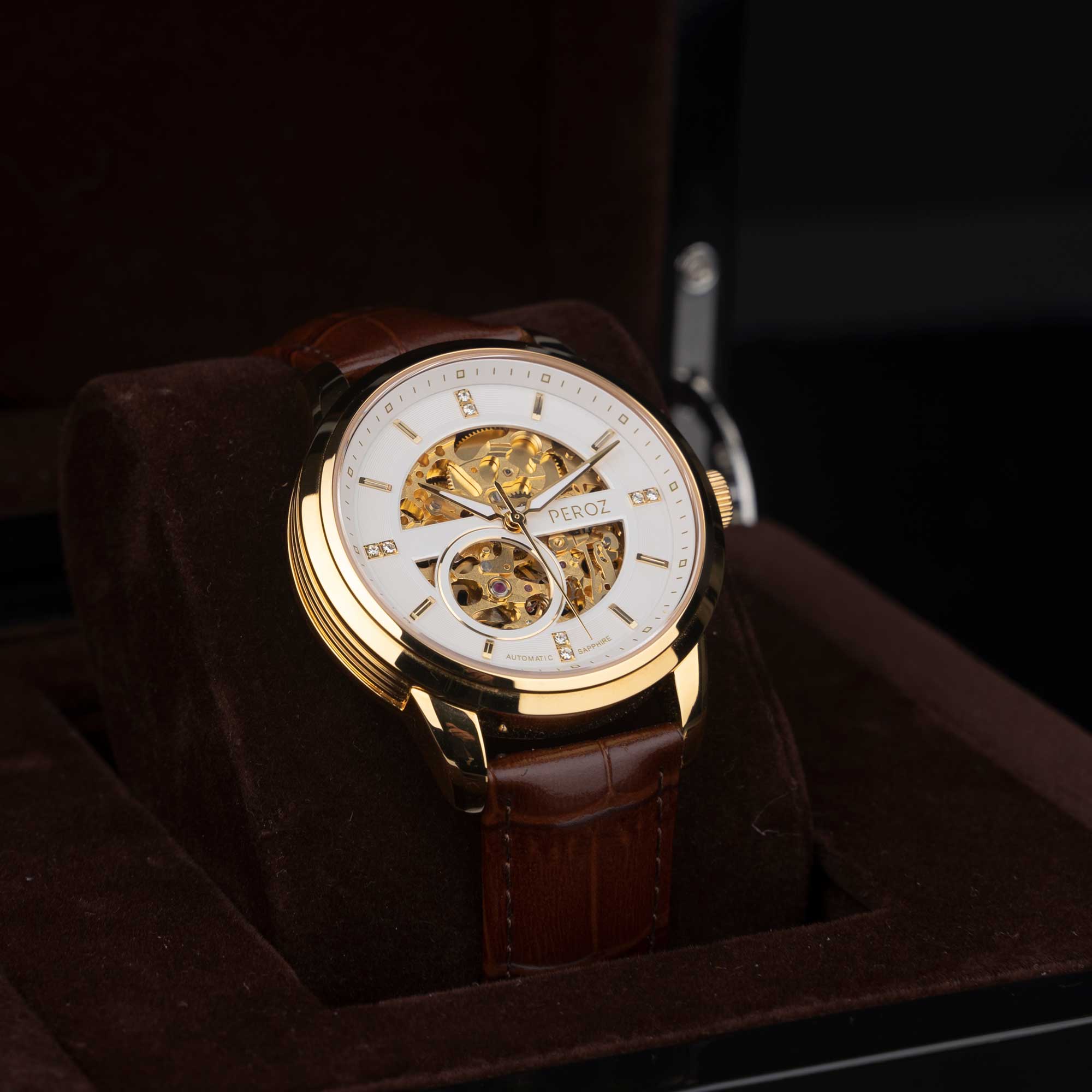Peroz Automatic Men's Watch - Brown Leather 5