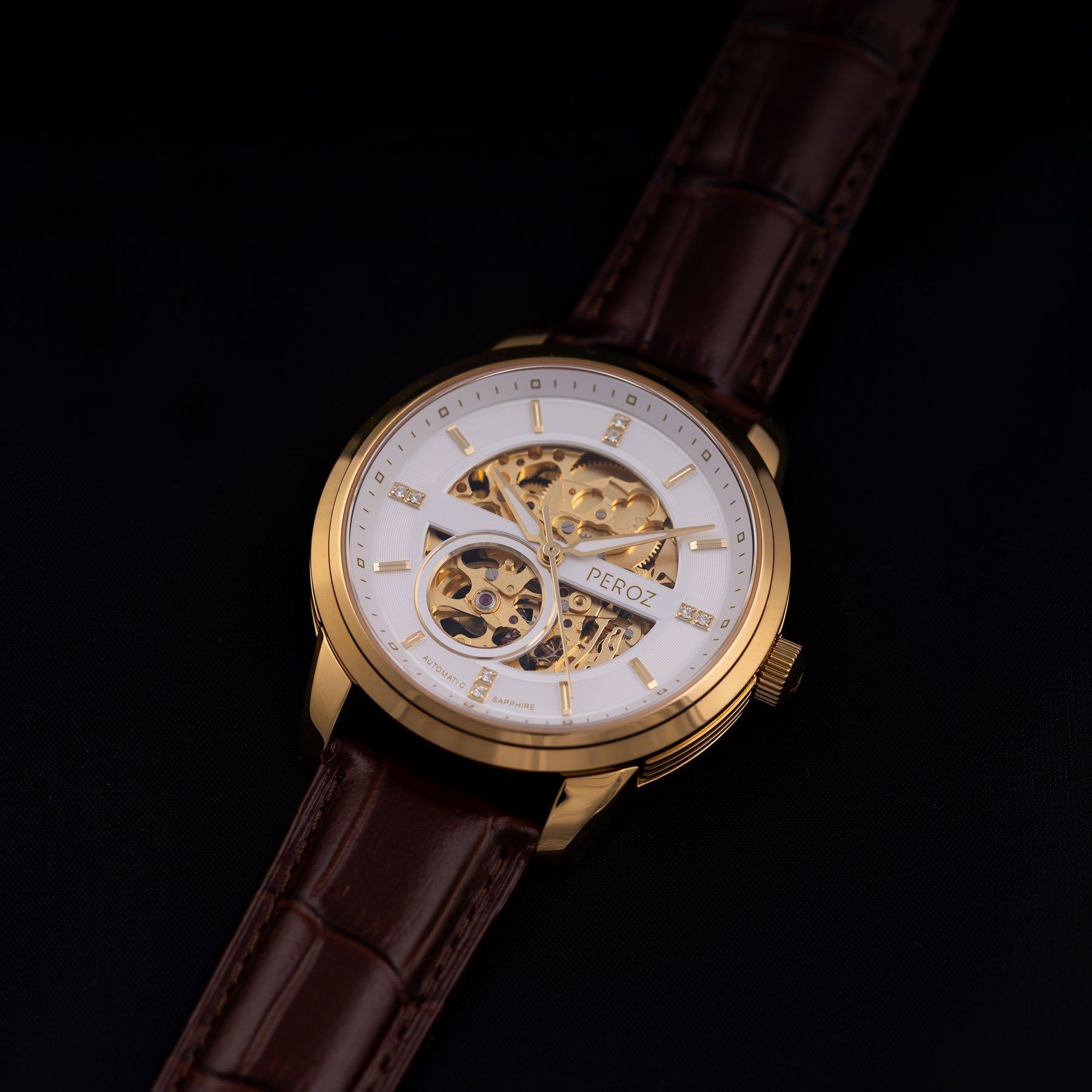 Peroz Automatic Men's Watch - Brown Leather 6
