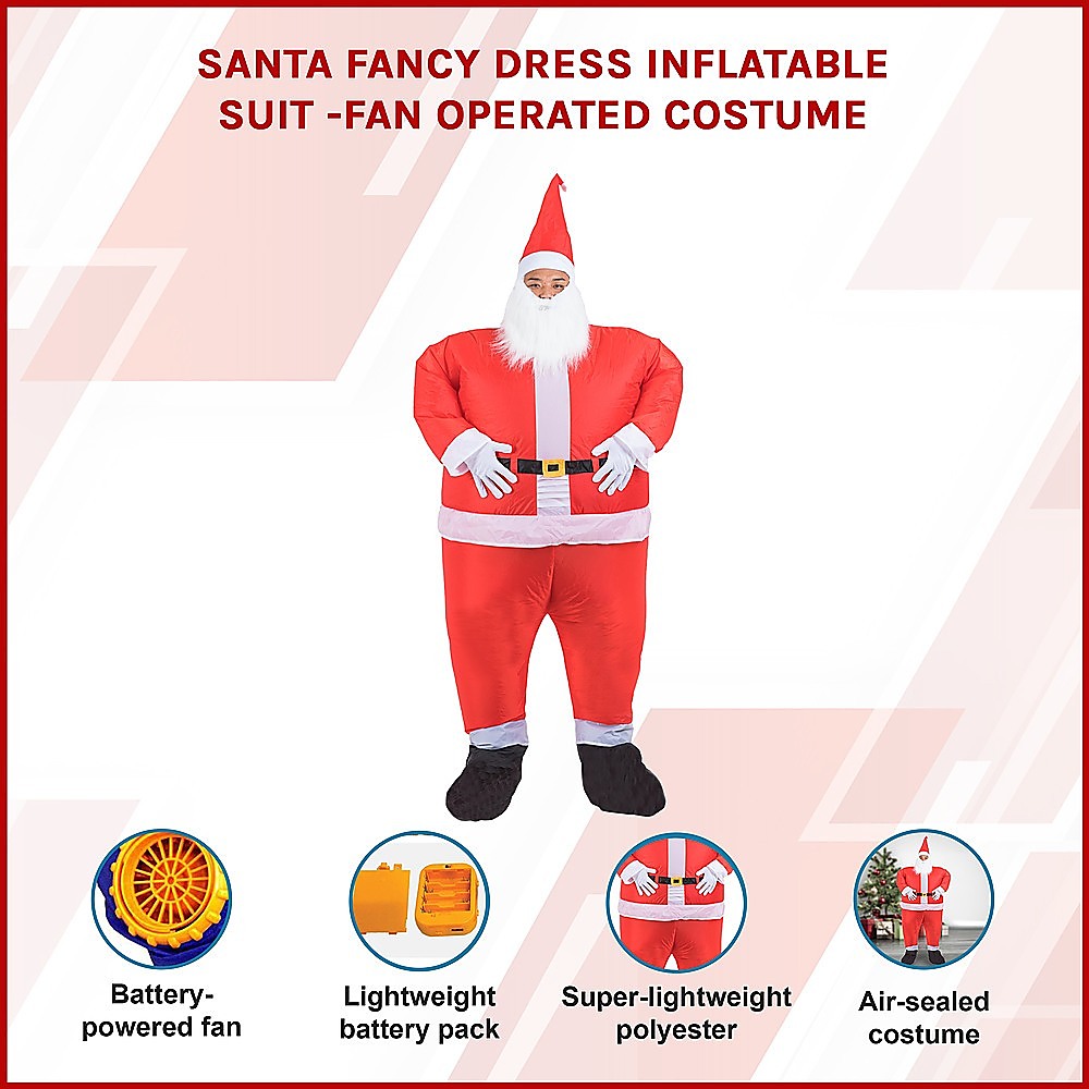 SANTA Fancy Dress Inflatable Suit -Fan Operated Costume 3
