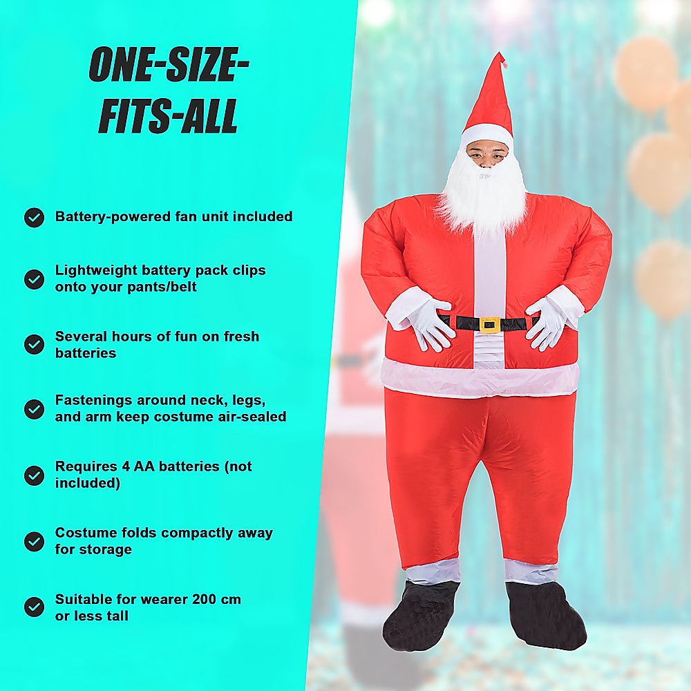 SANTA Fancy Dress Inflatable Suit -Fan Operated Costume 9
