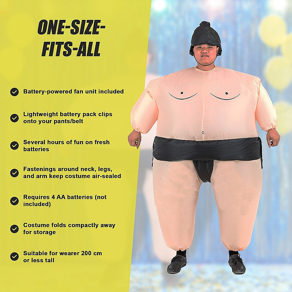 SUMO Fancy Dress Inflatable Suit -Fan Operated Costume 9