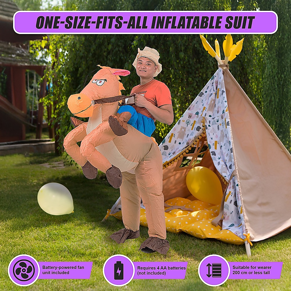 COWBOY Fancy Dress Inflatable Suit -Fan Operated Costume 8