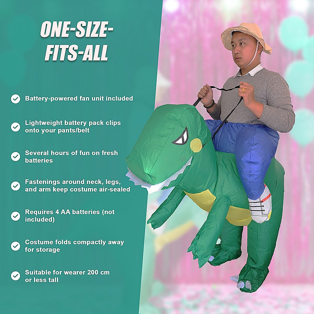 DINO Fancy Dress Inflatable Suit -Fan Operated Costume 10