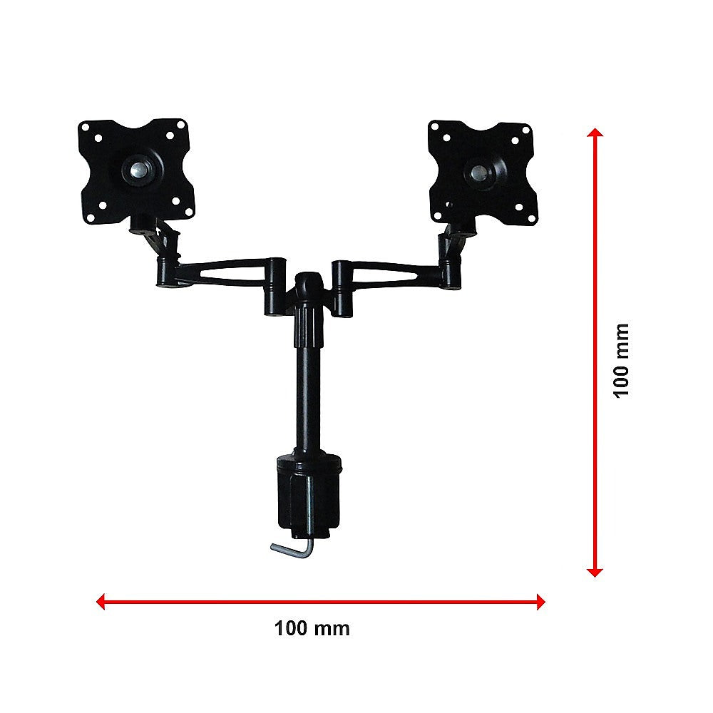 Two-Screen 10-25" Desk Monitor TV Plasma LED LCD Work Mount 10