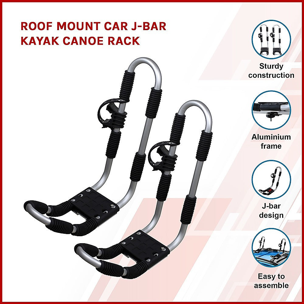 Roof Mount Car J-Bar Kayak Canoe Rack 3