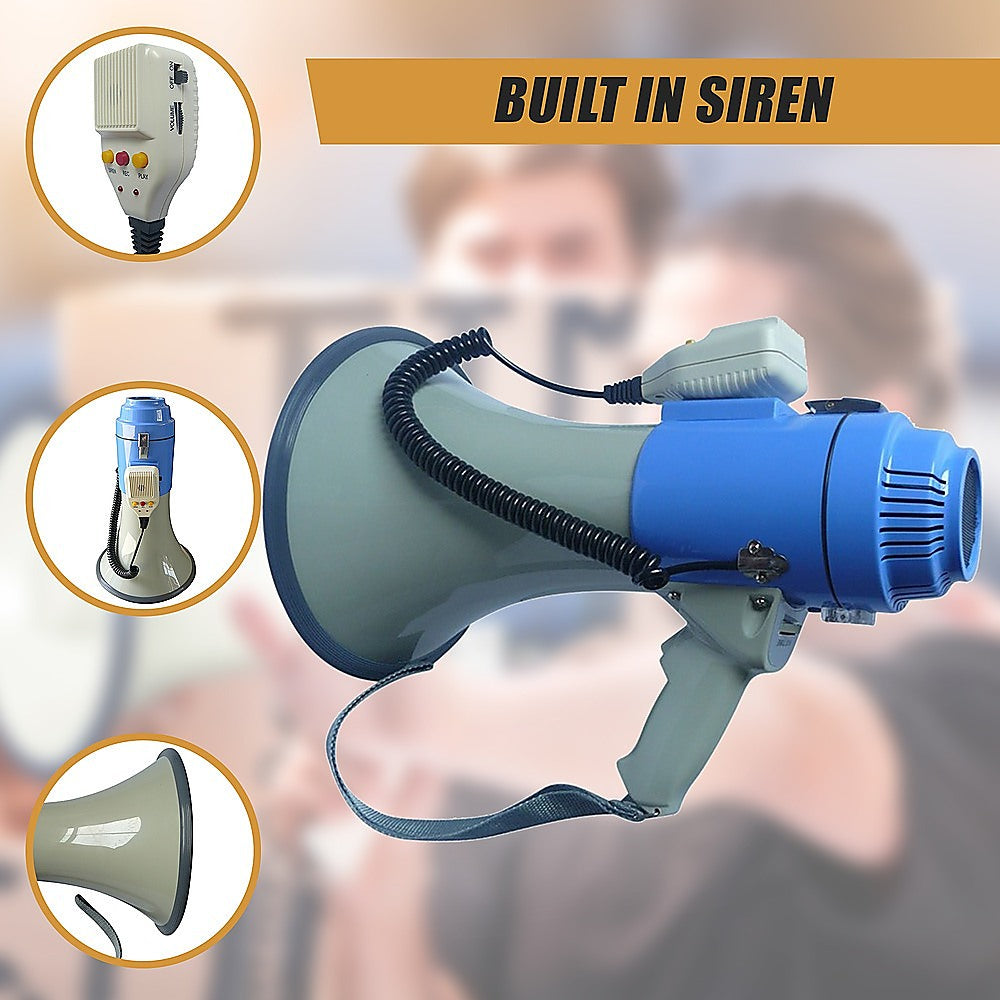 25W Megaphone PA System Loud Speaker Voice Recorder 8
