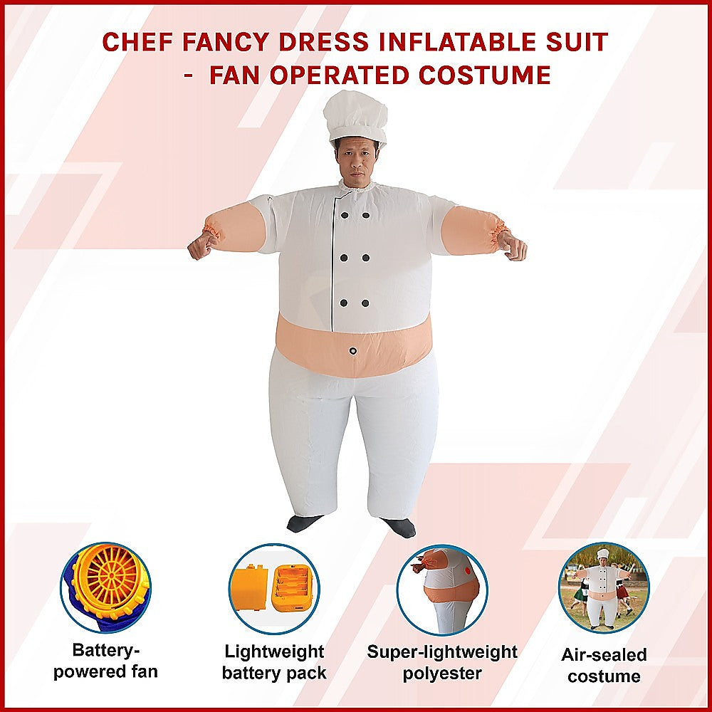 CHEF Fancy Dress Inflatable Suit -Fan Operated Costume 3