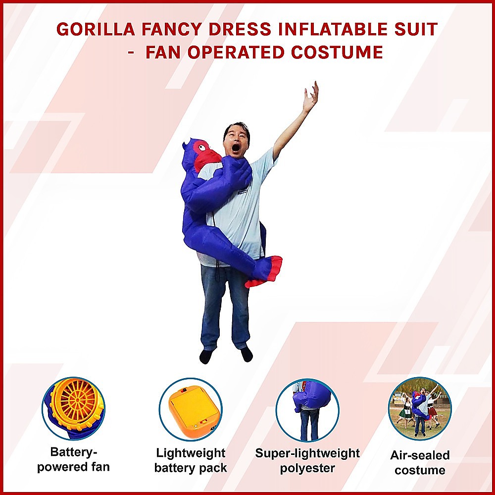 GORILLA Fancy Dress Inflatable Suit -Fan Operated Costume 3