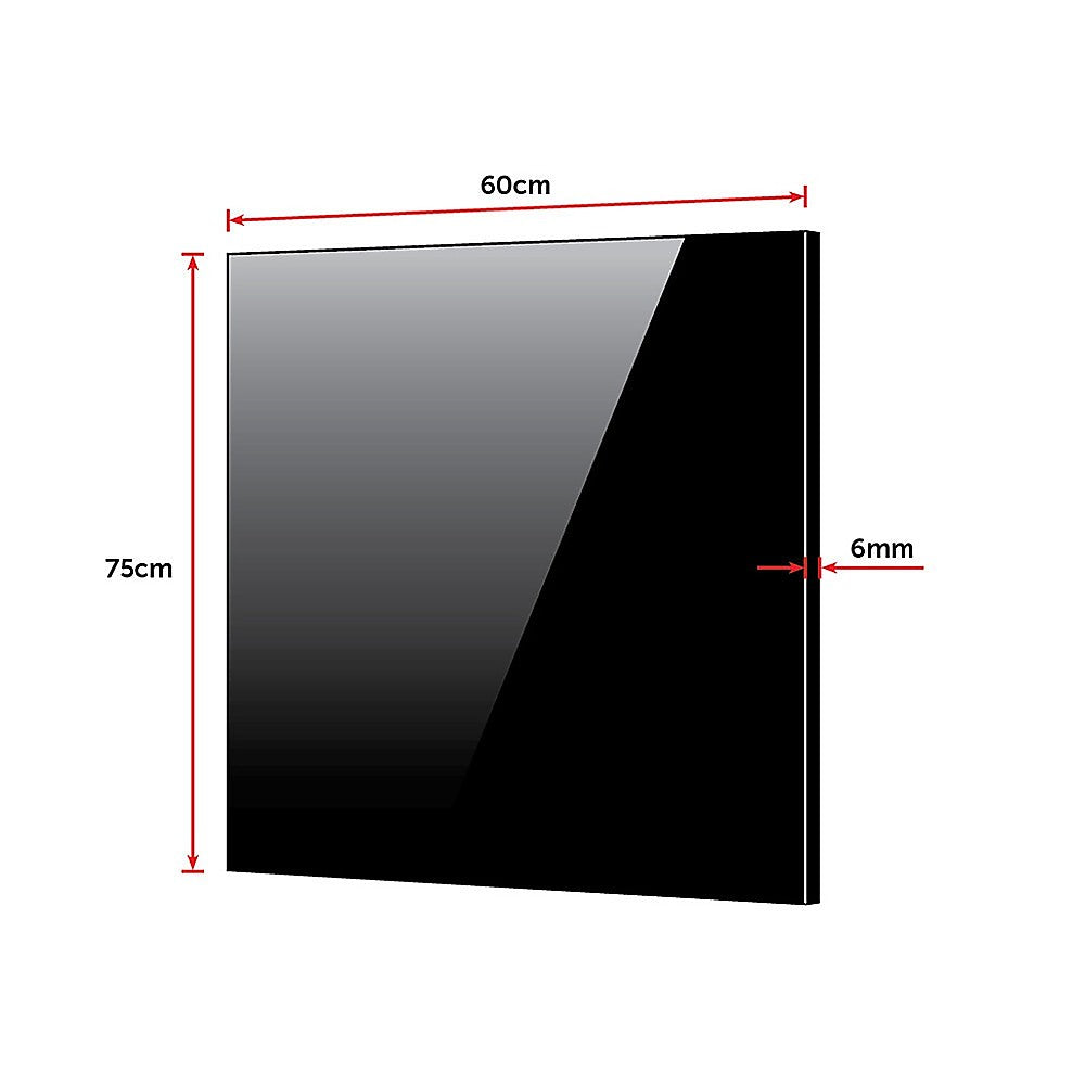 Toughened 60cm x 75cm Black Glass Kitchen Splashback 11