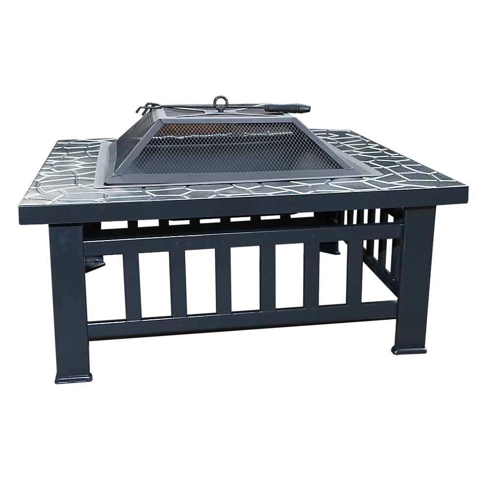 18" Square Metal Fire Pit Outdoor Heater 7