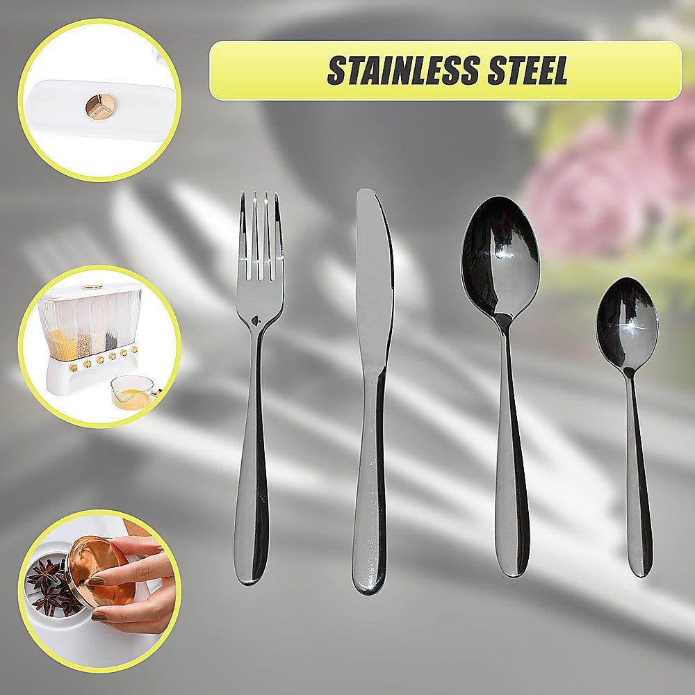 32 Piece Stainless Steel Cutlery Set Knives Fork Spoon Teaspoon 9