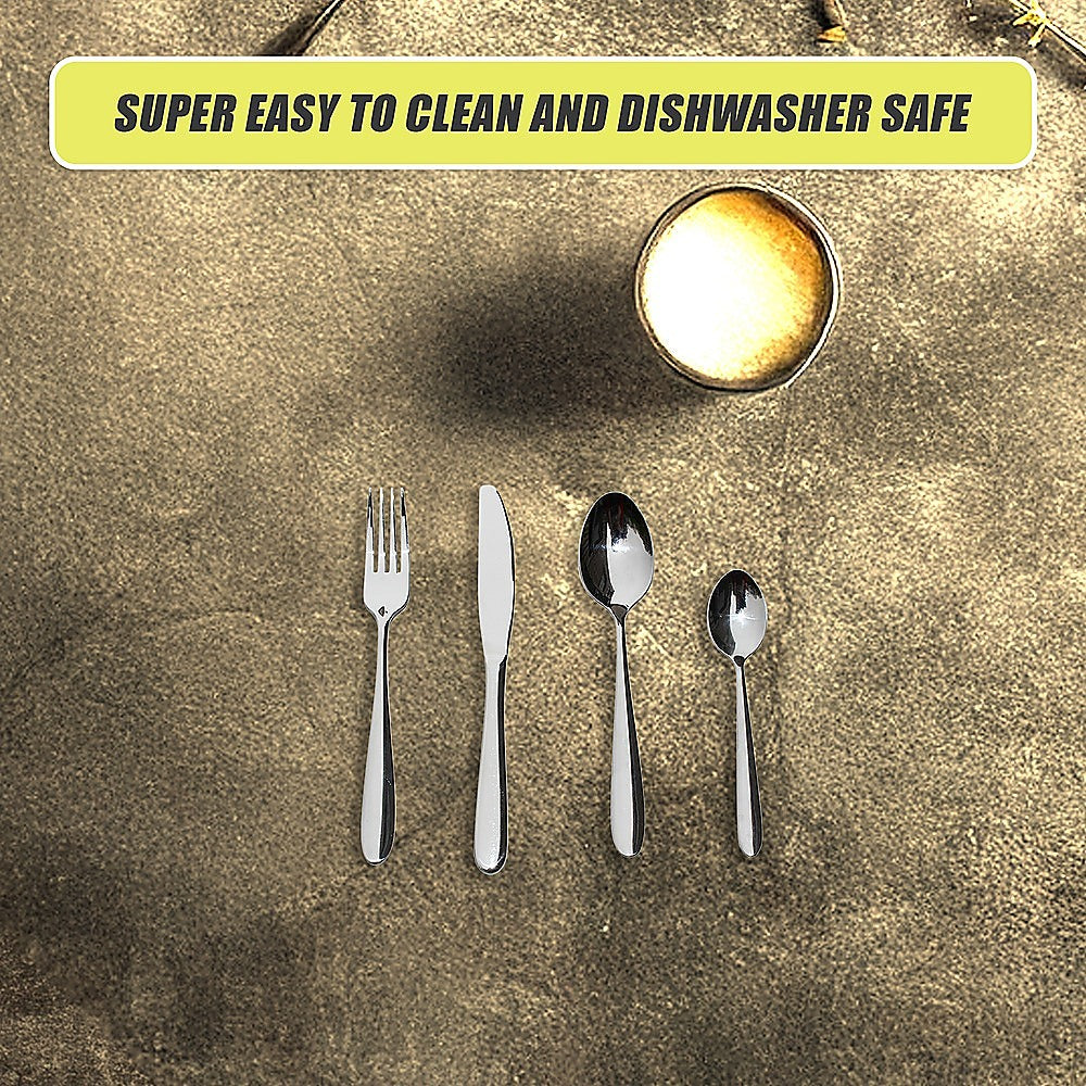 32 Piece Stainless Steel Cutlery Set Knives Fork Spoon Teaspoon 10