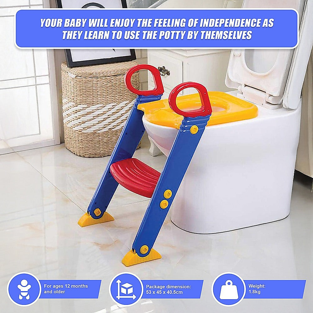 Kids Toilet Ladder Toddler Potty Training Seat 9