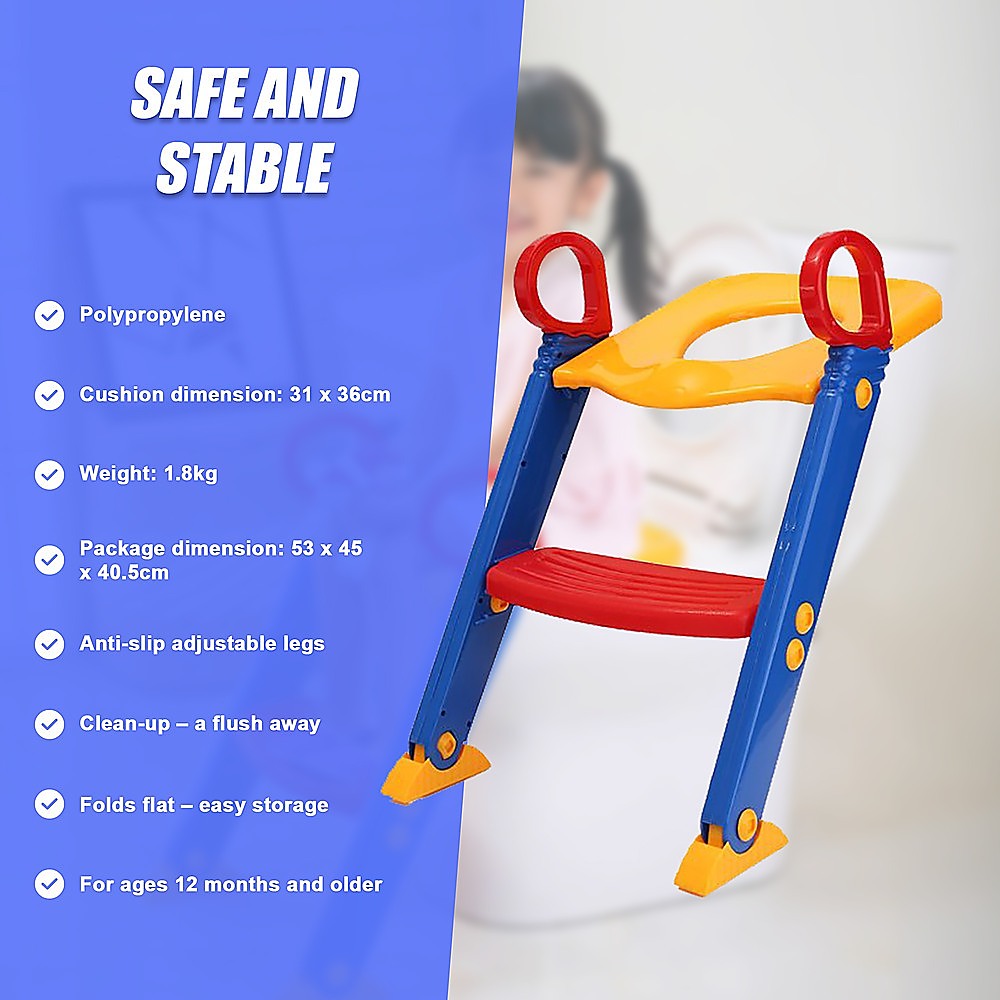 Kids Toilet Ladder Toddler Potty Training Seat 10
