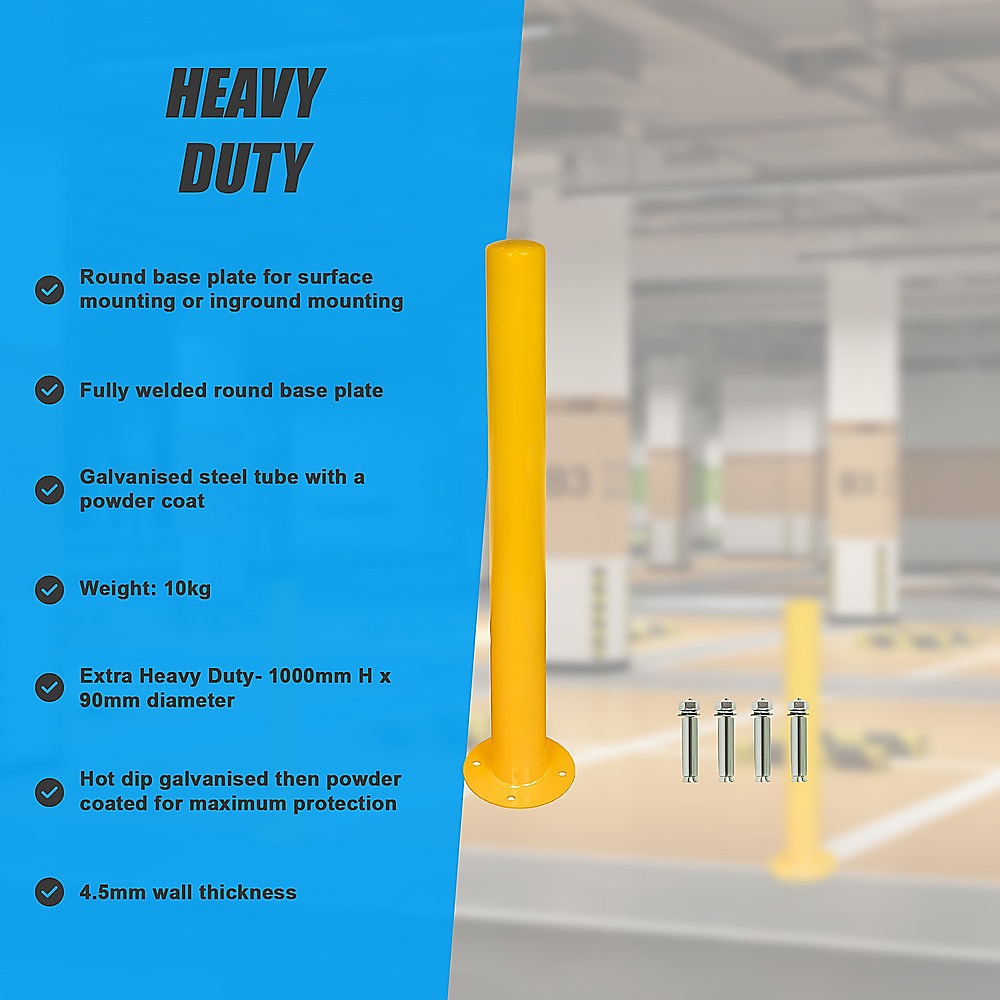 Yellow Heavy Duty Steel Bollard Post 9