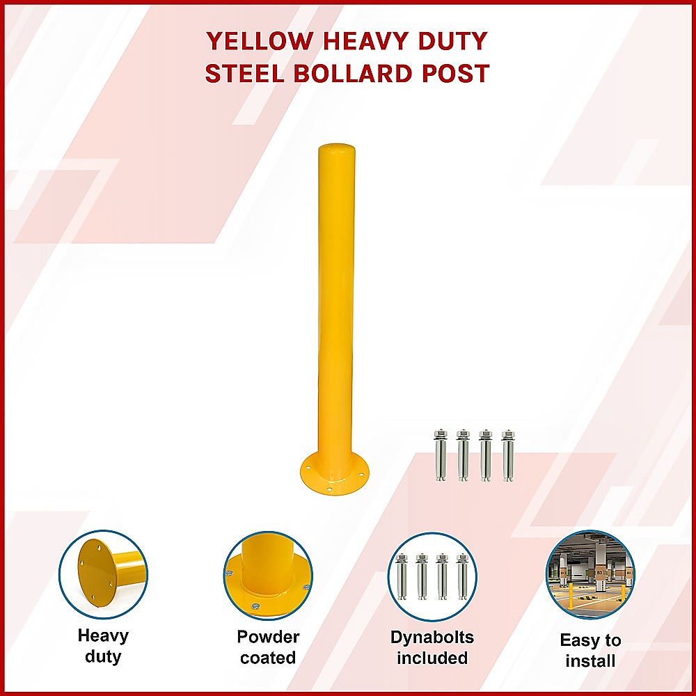 Yellow Heavy Duty Steel Bollard Post 3