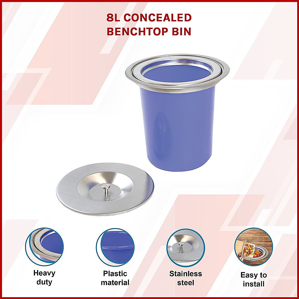 8L Concealed Benchtop Bin 3