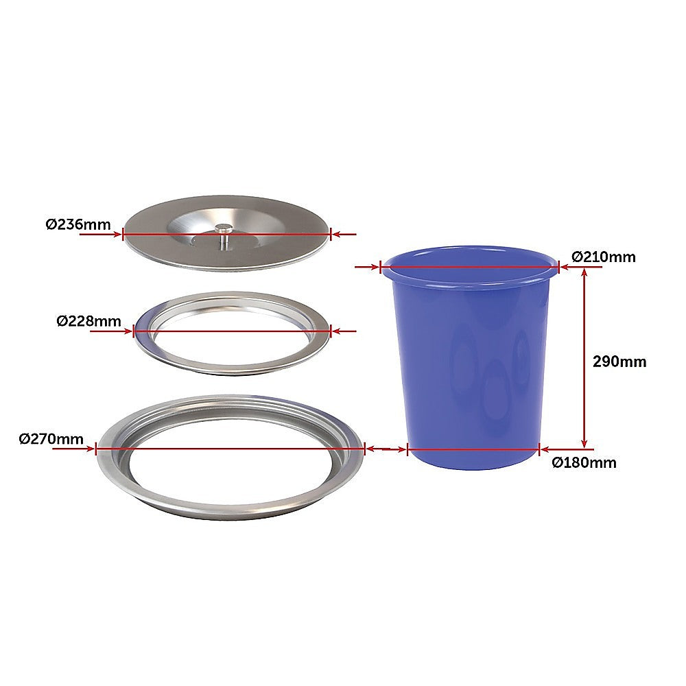 8L Concealed Benchtop Bin 13