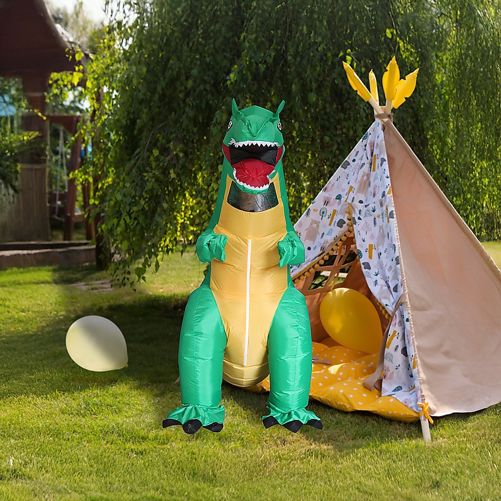 Dinosaur T-Rex Fancy Dress Fan Inflatable Costume Tyrannosaurus Suit 5