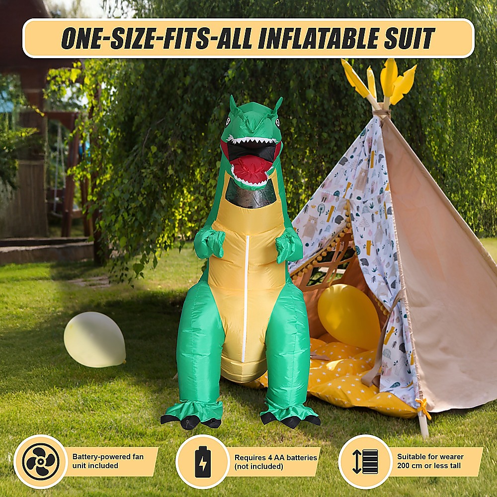 Dinosaur T-Rex Fancy Dress Fan Inflatable Costume Tyrannosaurus Suit 11