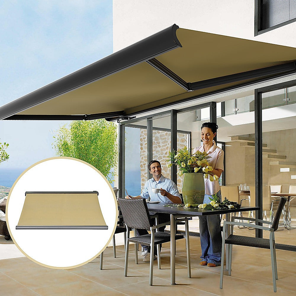 4.0m x 3.0m Retractable Folding Arm Awning Heavy Duty Full Cassette Motorised 4