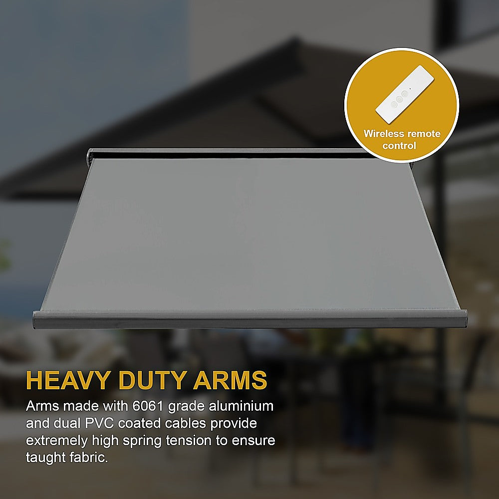 4.0m x 3.0m Retractable Folding Arm Awning Heavy Duty Full Cassette Motorised 4