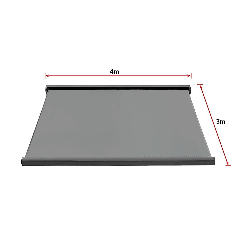 4.0m x 3.0m Retractable Folding Arm Awning Heavy Duty Full Cassette Motorised 12