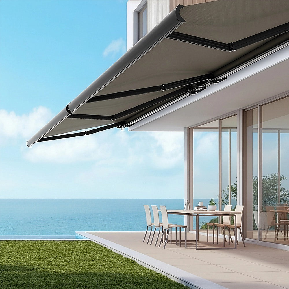 4.0m x 3.0m Retractable Folding Arm Awning Heavy Duty Full Cassette Motorised 5