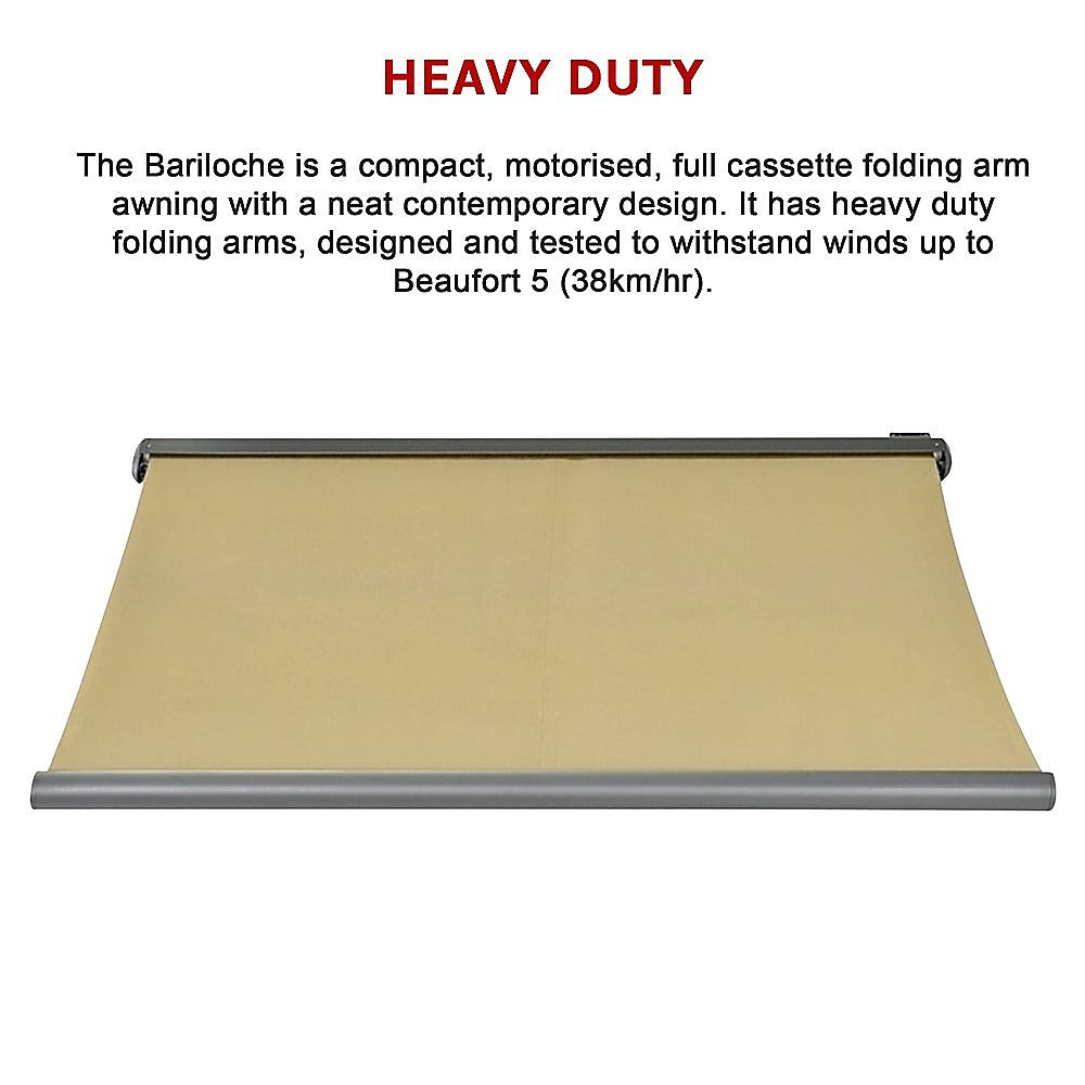 5.0m x 3.0m Retractable Folding Arm Awning Heavy Duty Full Cassette Motorised 9