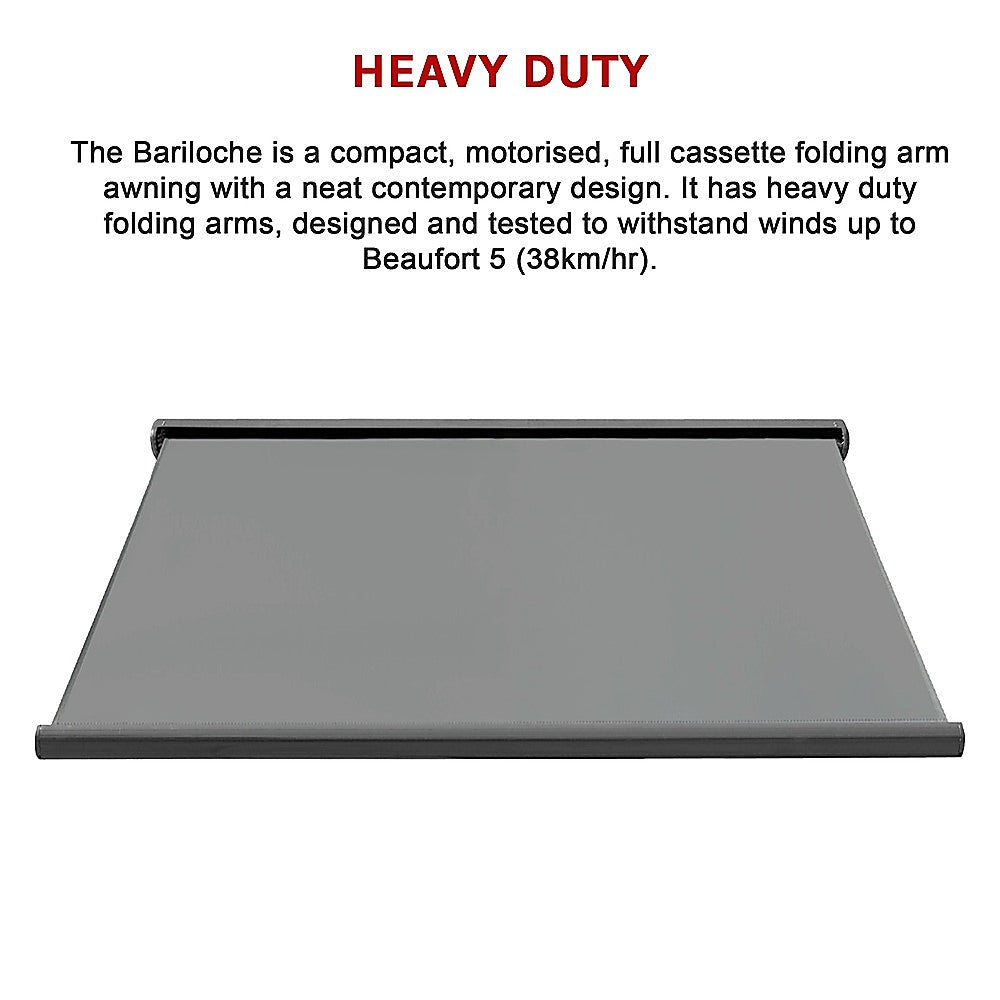 5.0m x 3.0m Retractable Folding Arm Awning Heavy Duty Full Cassette Motorised 7