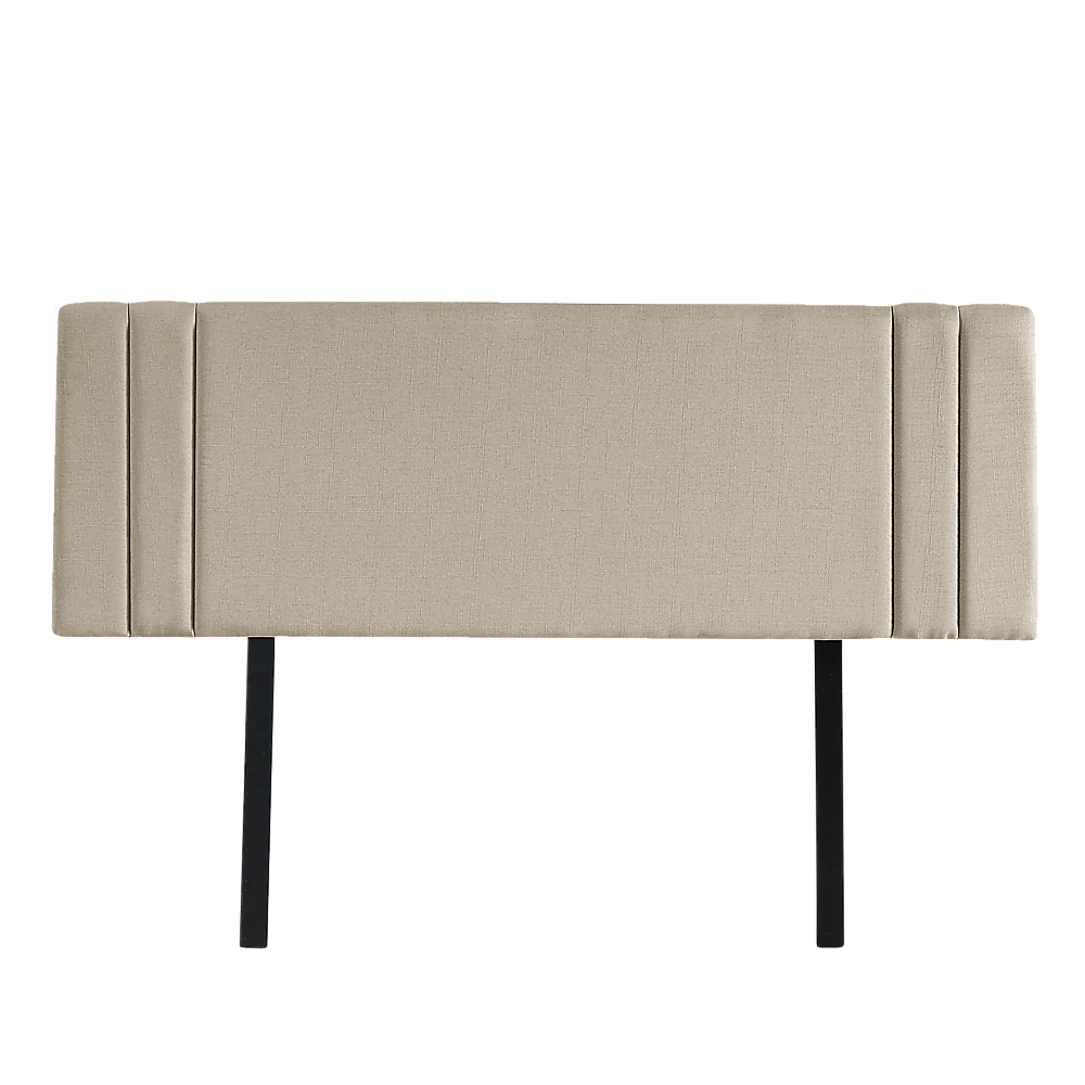 Linen Fabric Queen Bed Deluxe Headboard Bedhead - Beige 8