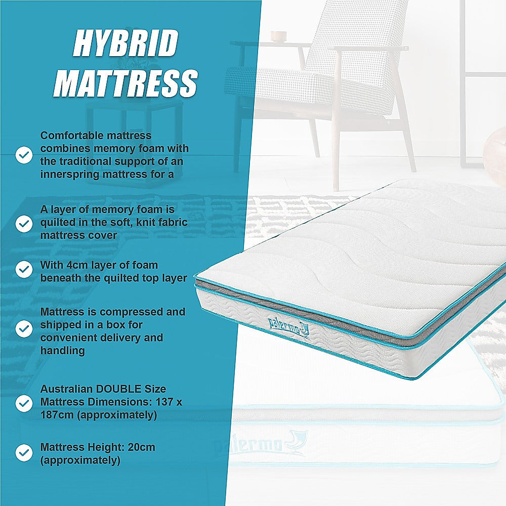 Palermo Double 20cm Memory Foam and Innerspring Hybrid Mattress 10