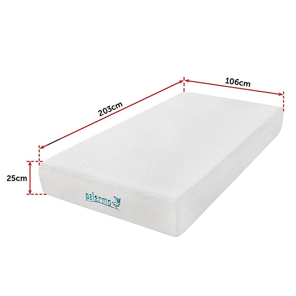 Palermo King Single 25cm Gel Memory Foam Mattress - Dual-Layered - CertiPUR-US Certified 12