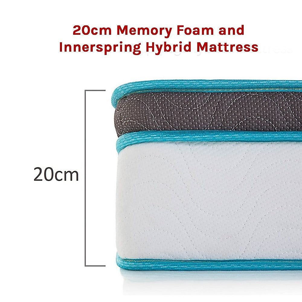 Palermo King Single 20cm Memory Foam and Innerspring Hybrid Mattress 6